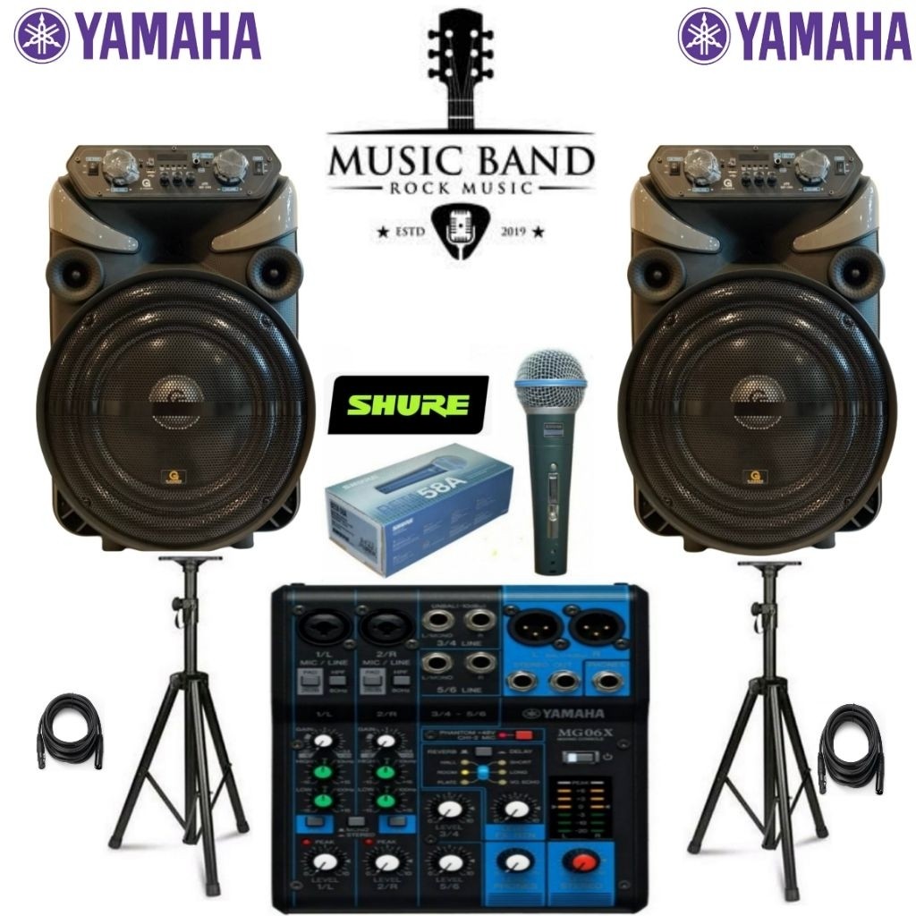 DISTRIBUTOR PAKET SOUND SYSTEM YAMAHA MIXER 6 CHANNEL 15 INCH INDOR/OUTDOOR