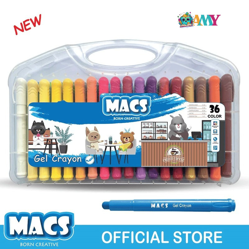 

MACS GEL CRAYON 36 WARNA/CRAYON GEL AMY STASIONARY