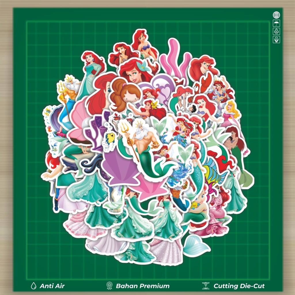 

HOT 50 PCS STIKER Stiker Kartun The Little Mermaid [Putri Duyung Kecil Ariel] Stiker Fashion Cars Decal Dingin Kartu Album Custom Vinyl Anti Air- Sticker Aesthetic Buku Journal Koper Casing HP Tablet Laptop Helm Motor Botol Minum