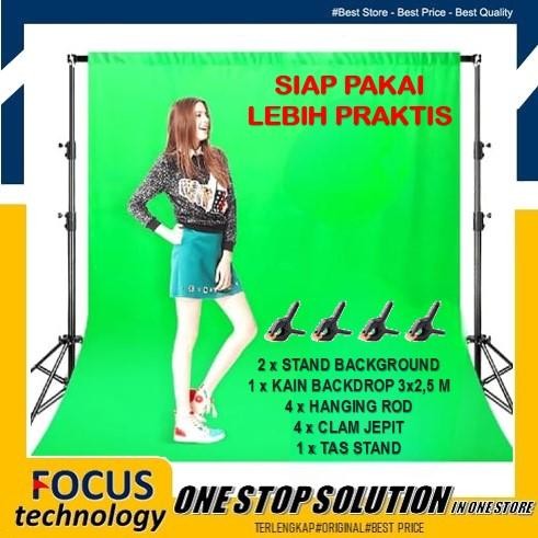 Stand background dengan kain backdrop green screen