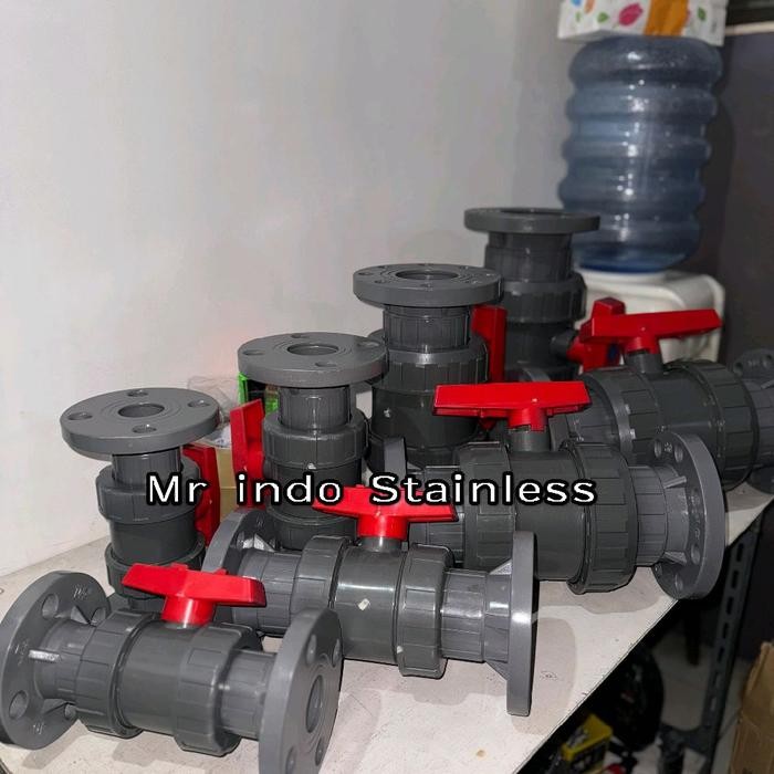 Ball Valve PVC True Union Flange Jis 10k 3" inch / Ball Valve UPVC Tipe Flange