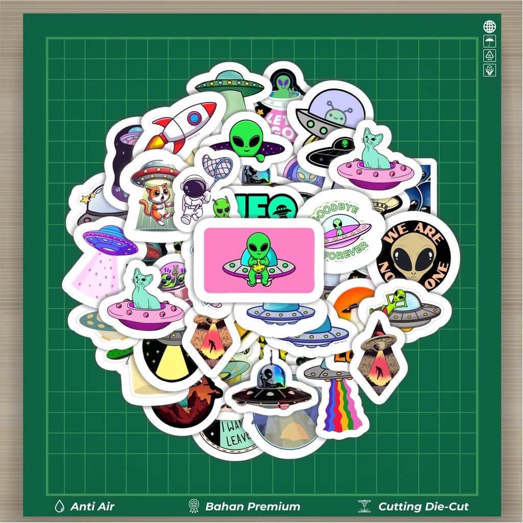 

HOT 50 PCS STIKER Stiker UFO Stiker Fashion Cars Decal Dingin Kartu Album Custom Vinyl Anti Air- Sticker Aesthetic Buku Journal Koper Casing HP Tablet Laptop Helm Motor Botol Minum