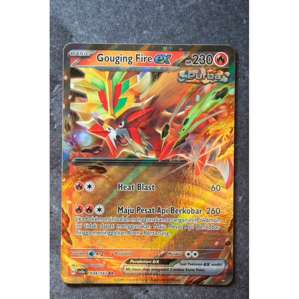 Gouging Fire EX RR SV5s Paradoks Andalan Kartu Pokemon TCG Original Indonesia
