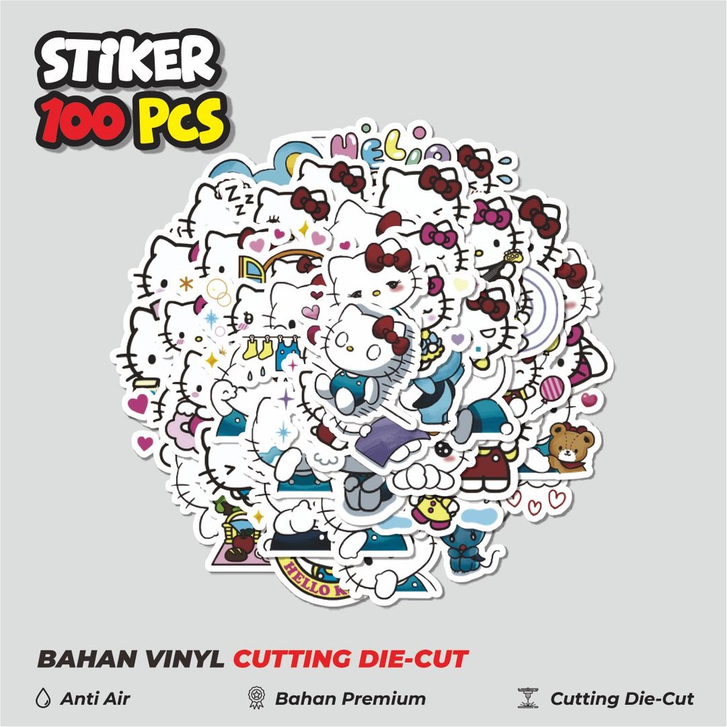 

Terbaru! 50 pcs Stiker Kartun Hello Kitty V2 Dekorasi Lucu Kreatif untuk Notebook, Skateboard, HP