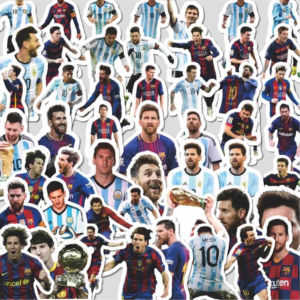 

100PCS Lucu Stiker Leo Messi Stiker Aesthetic Stiker Anti Air Stikers Berperekat Waterproof sticker decal buat Motor Helm Buku Journal Koper Casing HP Laptop Botol Minum Hadiah anak