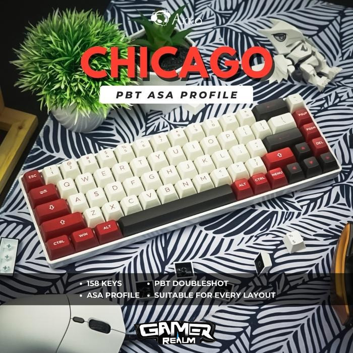 Akko Chicago Theme ASA Profile PBT DBS 158 Set Keycaps Mechanical