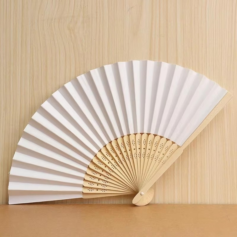 

10-50Pcs DIY Blank White Folding Paper Fan Chinese Bamboo Fan Wedding Gift Hand Practice Calligraphy Drawing Painting Decoration