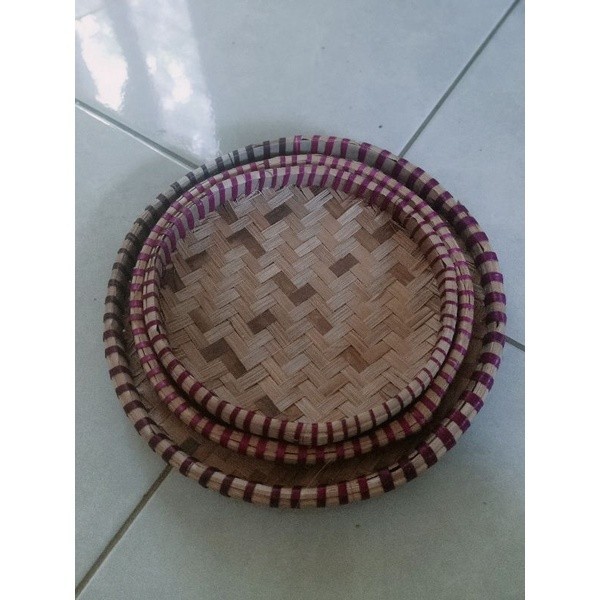 Tampah Bambu Mini tempat kue tumpeng dll