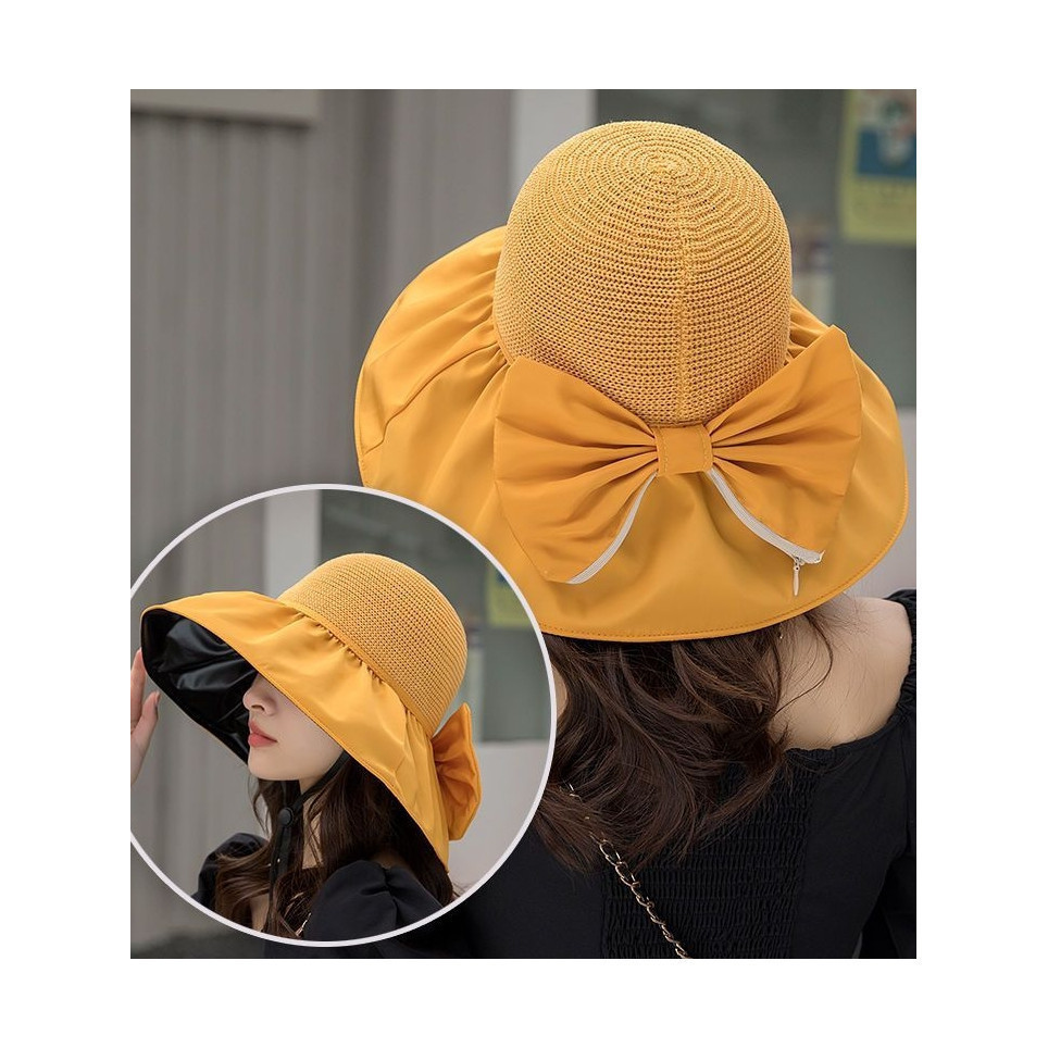 Topi Wanita Korea Pelindung UV Matahari Topi Gaya Pantai Topi Fashion Korea Kekinian