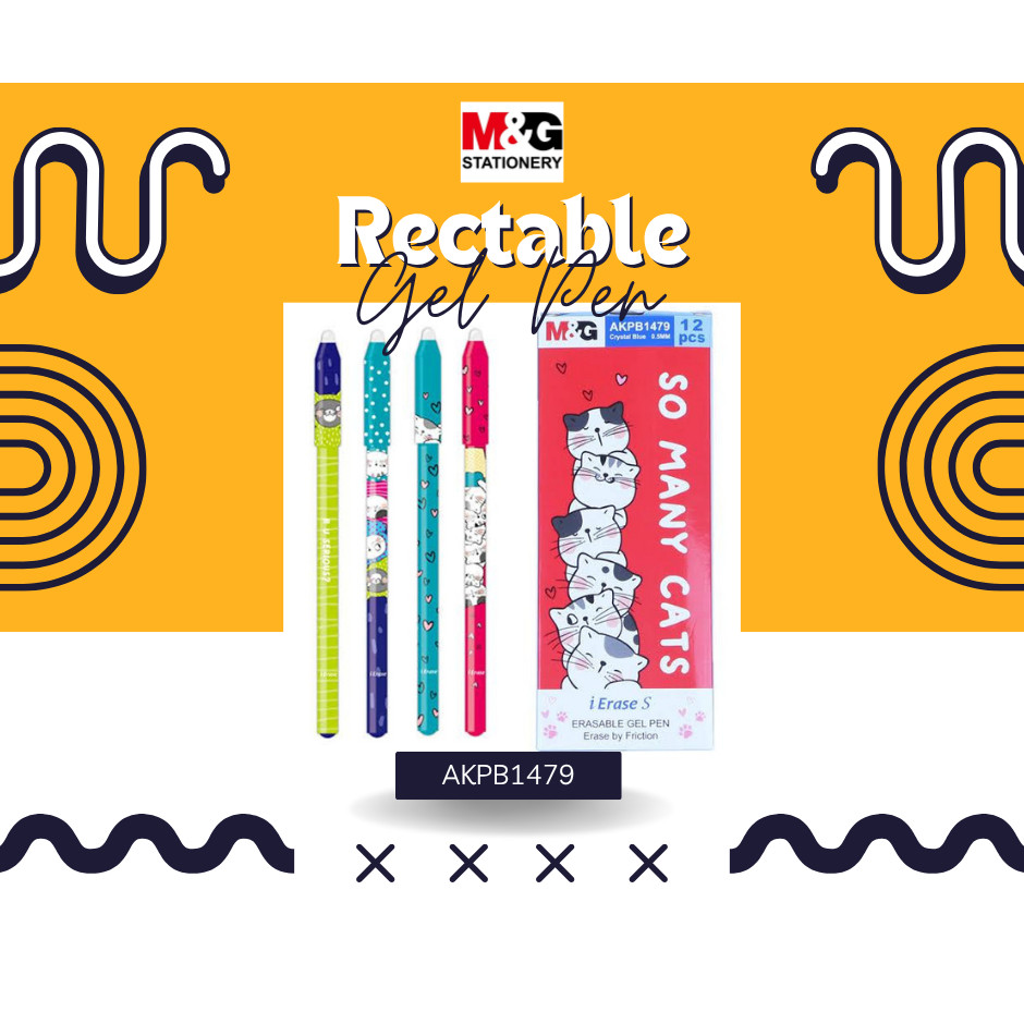 

M&G "So Many Cats" Hot Erasable Gel Pen 0.5mm Crystal Blue Ink AKPB1479 (Bisa dihapus)