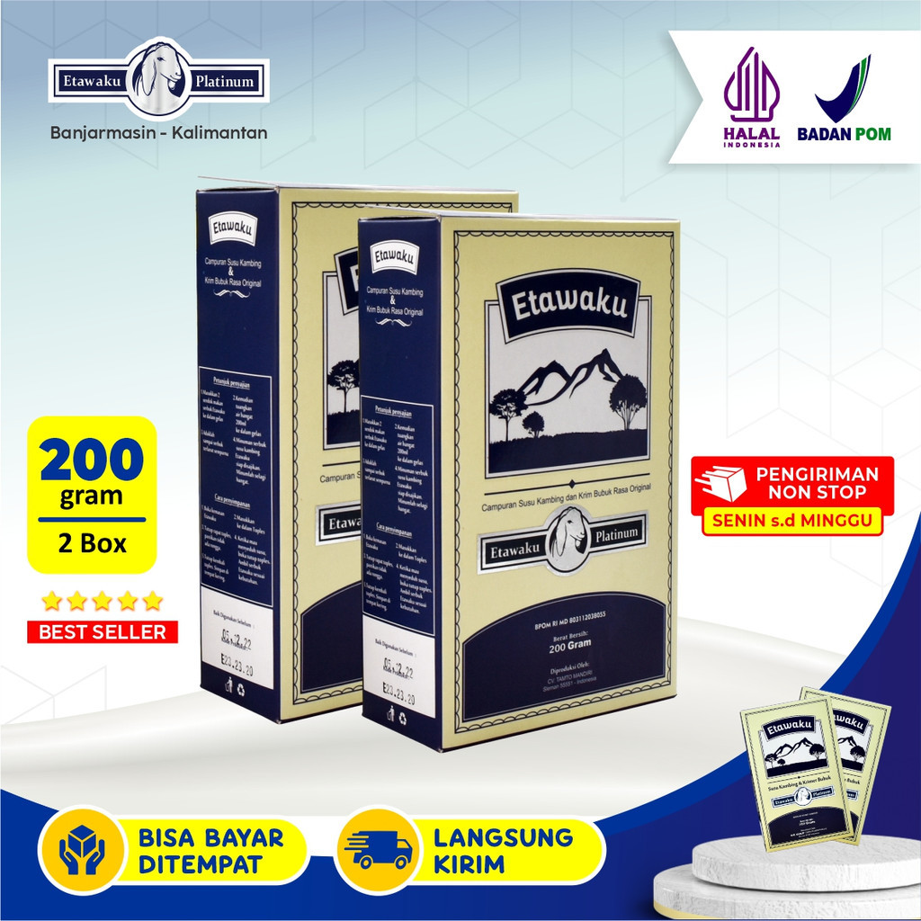 

PAKET 2 BOX HEMAT - ETAWAKU PLATINUM - Susu Kambing Etawa Bubuk