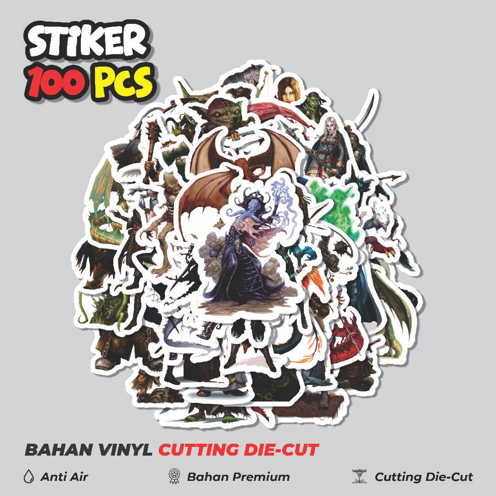

Terbaru! 50 pcs Stiker Dungeon And Dragons Series 2 Dekorasi Lucu Kreatif untuk Notebook, Skateboard, HP