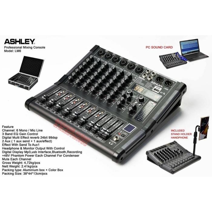 Mixer audio ASHLEY LM6 LM 6 Original 6 Channel