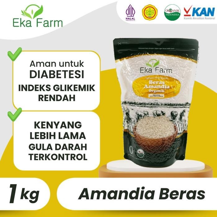 

Beras Amandia Organik Eka Farm 1 KG - Kemasan Vaccum, Sehat dan Aman bagi Penderita Diabetes Halal BPOM
