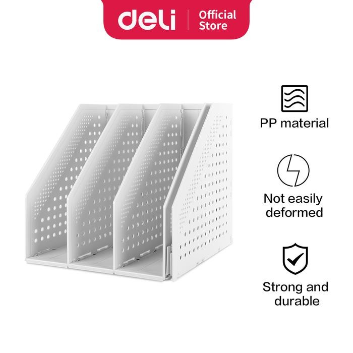 

Deli File Tray / Rak Box File Fleksibel Bahan Plastik 4 Sekat 78996 - Abu Muda