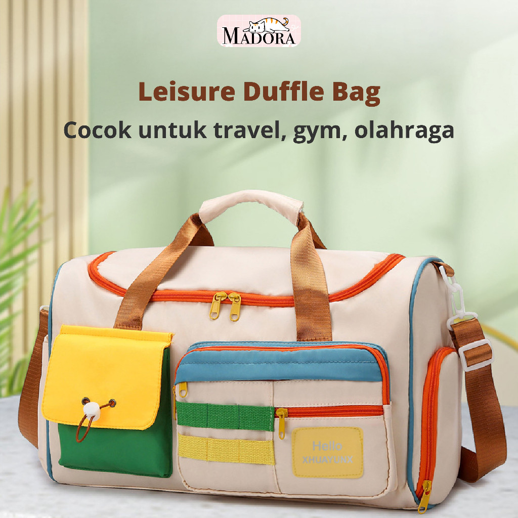 Best Quality~[Mall cust3m_mall] Madora Tas Duffle Bahu Selempang Wanita Pria Tas Travel Stylish Gym 