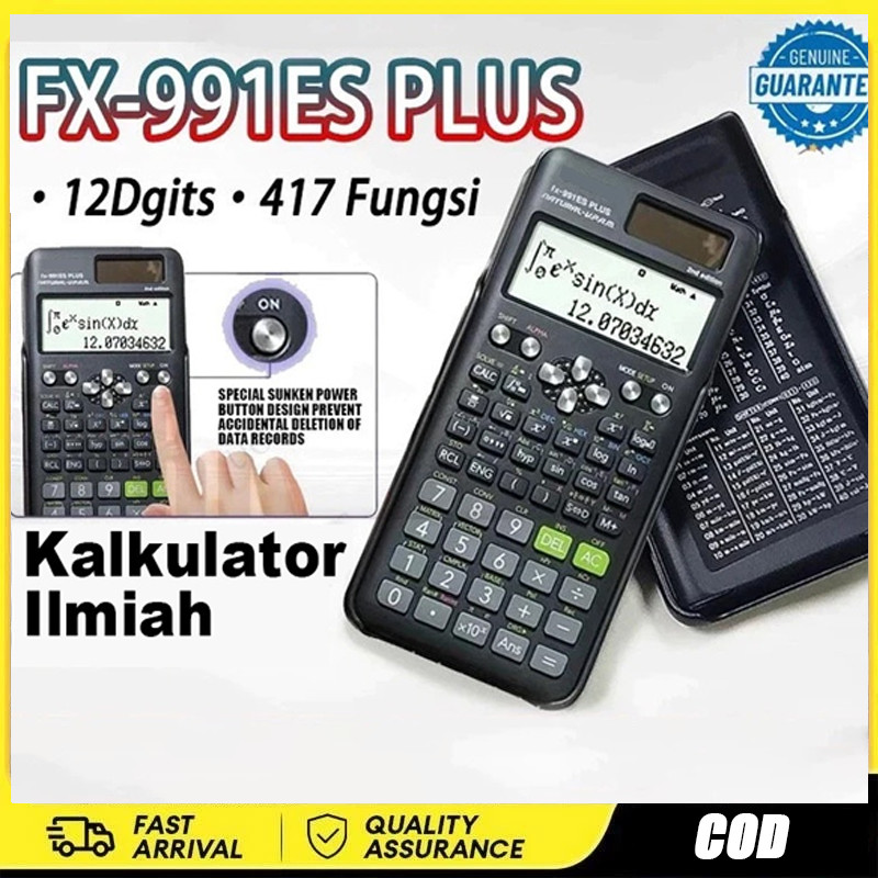 

Original genuine product Kalkulator Scientific Casio Ilmiah991ES-Plus Calculator Scientific Casio Kalkulator Casio Scientific 417 Fungsi/Dua Sumber Tenaga Hitam Biru Baterai Dan Tenaga Matahari/40 Konstanta Rumus Merah Muda