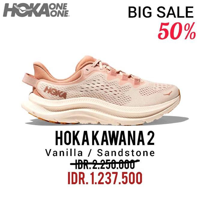 SEPATU RUNNING HOKA KAWANA 2 VANILLA / SANDSTONE 100% ORIGINAL BNIB / SEPATU SNEAKERS PRIA DAN WANIT
