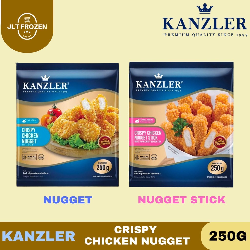 

Kanzler Crispy Chicken Nugget / Nugget Stick / Naget Bubble Kemasan 250g