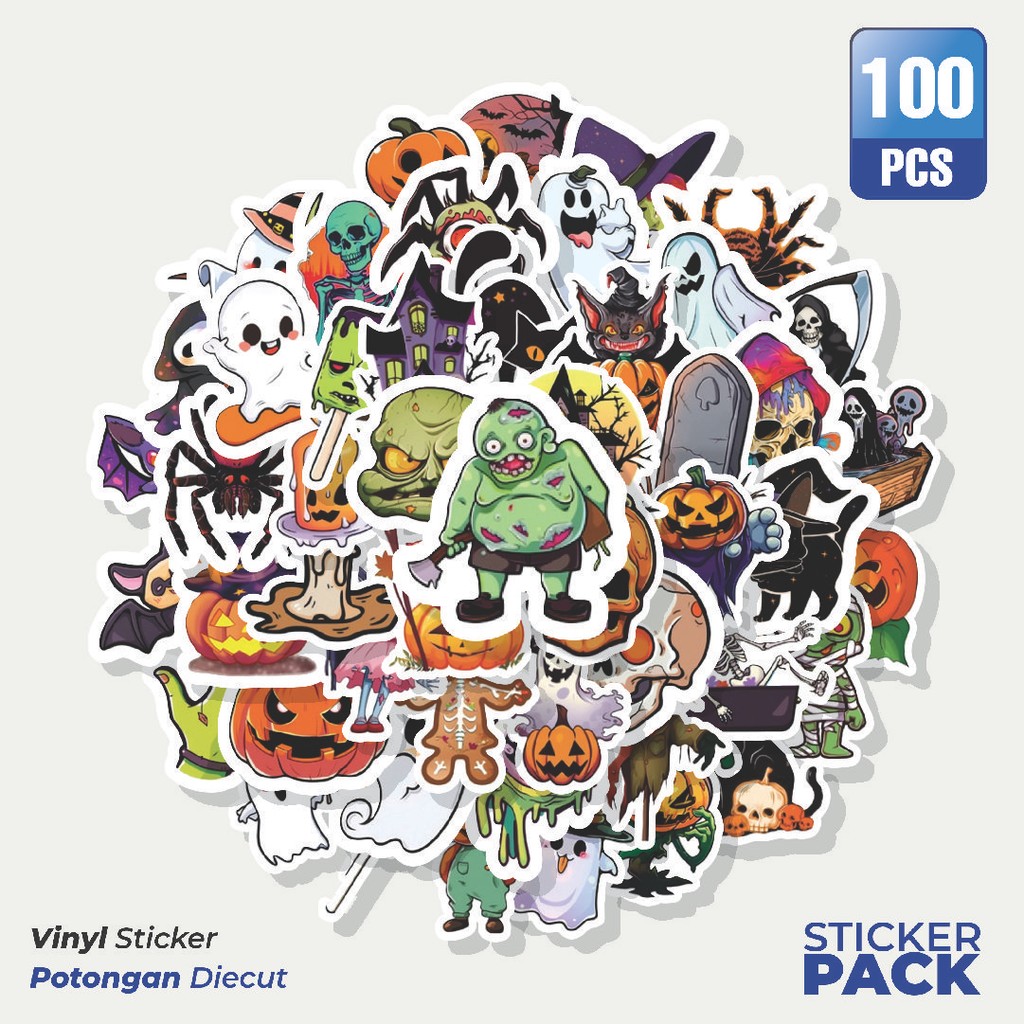 

Super Hemat! 100 PCS Stiker Cartoon Cute Halloween Series [Seri Halloween Lucu Kartun] Waterproof Aesthetic- Untuk Laptop, Motor, dan Helm - Paper Stationery Pack