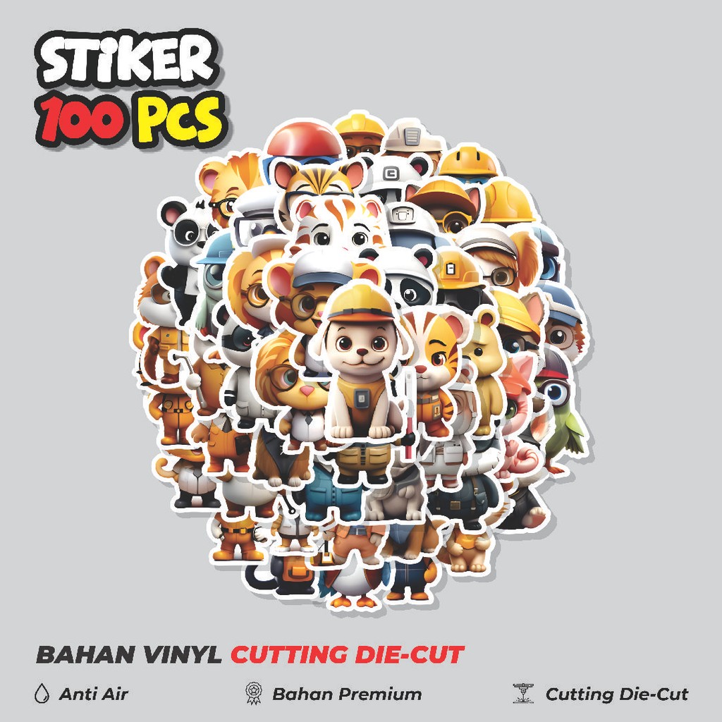 

Terbaru! 50 pcs Stiker Animal Cartoon Profesion Series [Serial Profesi Kartun Hewan] Dekorasi Lucu Kreatif untuk Notebook, Skateboard, HP