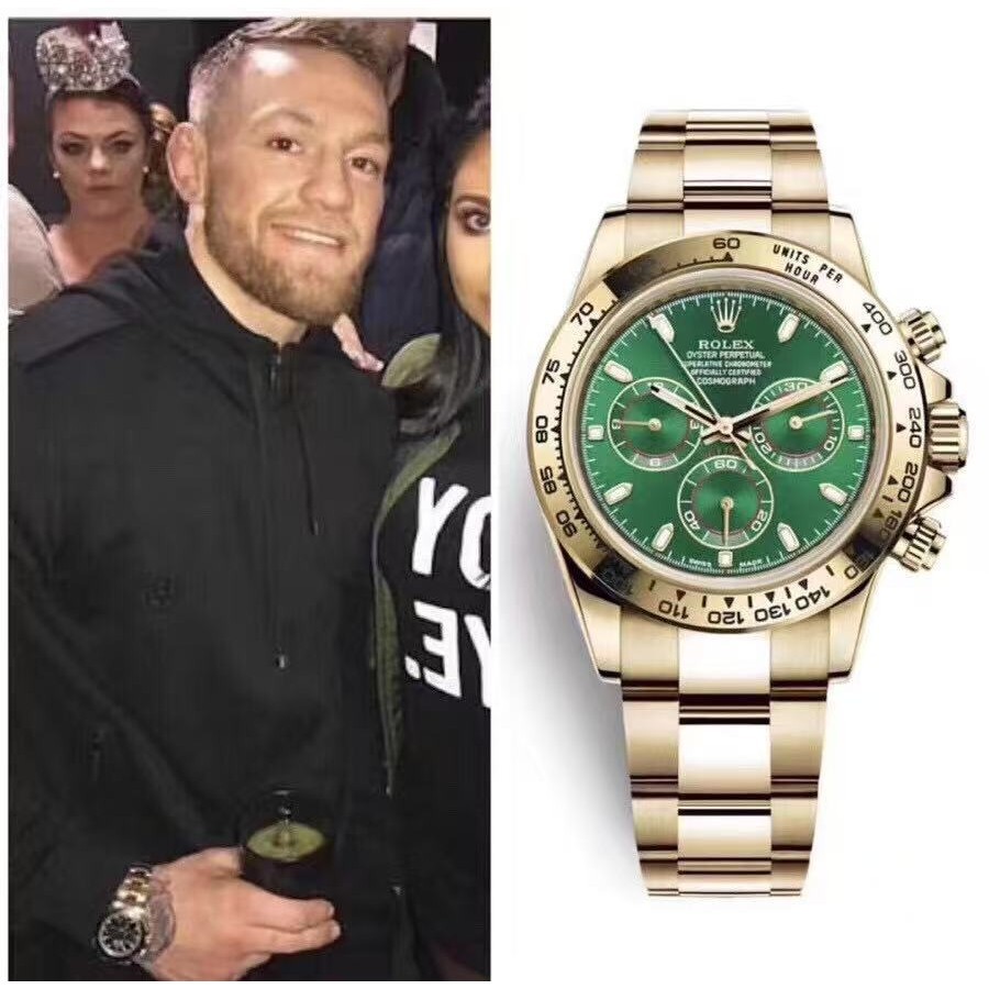 Jam tangan Rolex kasual pria asli hijau emas tahan air jam tangan mekanis mode jam tangan baru bisni