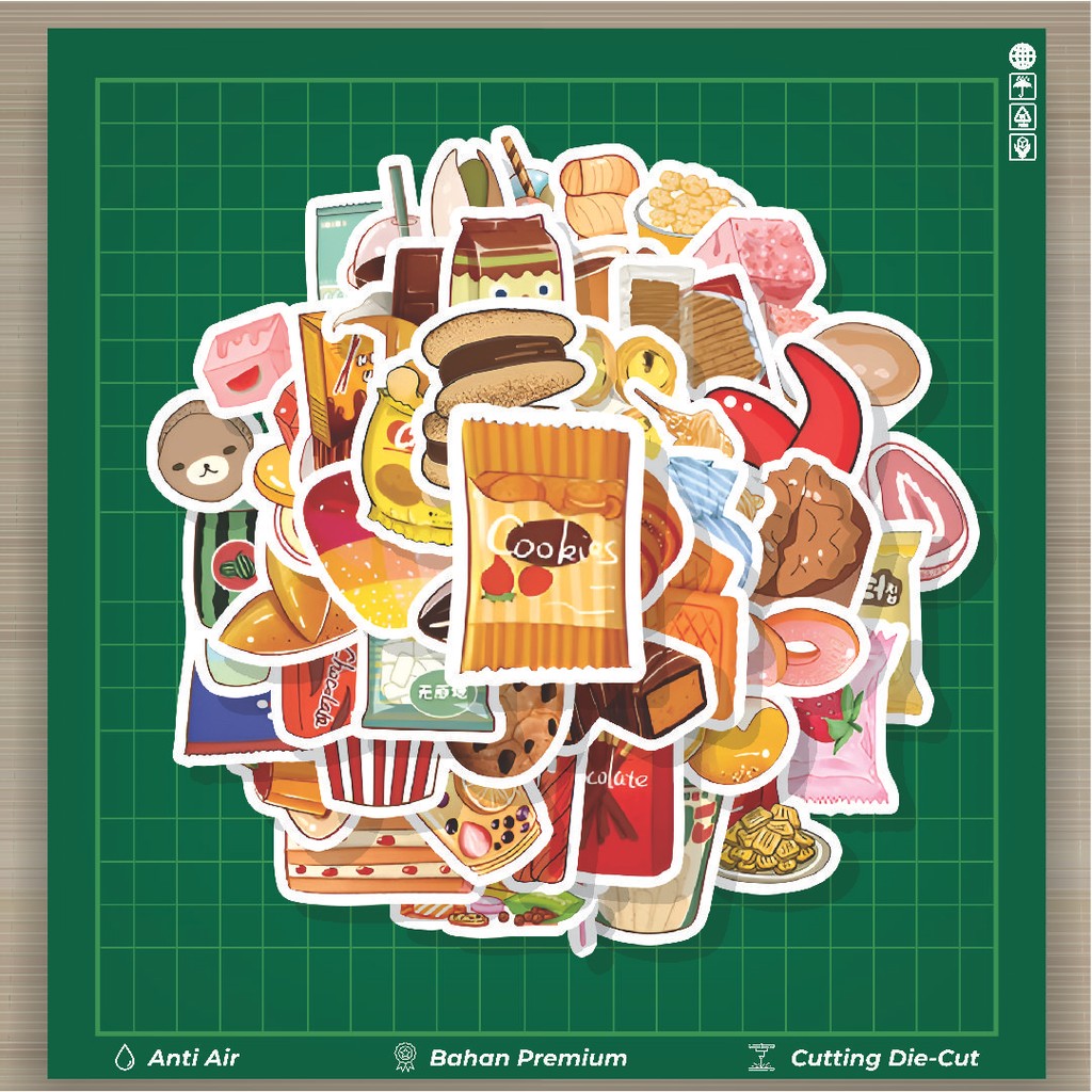

HOT 50 PCS STIKER Stiker Cemilan Makanan Santai Stiker Fashion Cars Decal Dingin Kartu Album Custom Vinyl Anti Air- Sticker Aesthetic Buku Journal Koper Casing HP Tablet Laptop Helm Motor Botol Minum