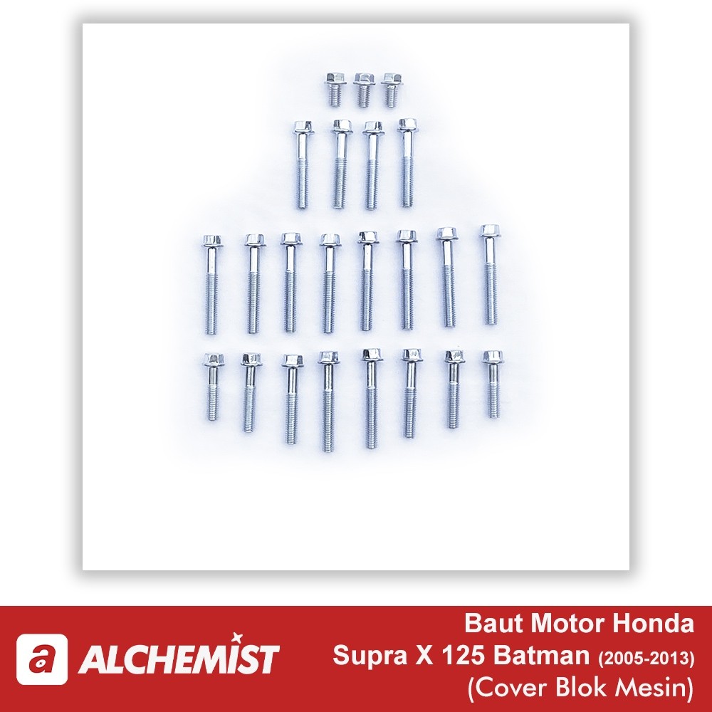 COD / Promo / Original / Baut Block Mesin Honda Supra X 125 Batman 1Set / Baud Bak Mesin Kanan Kiri 