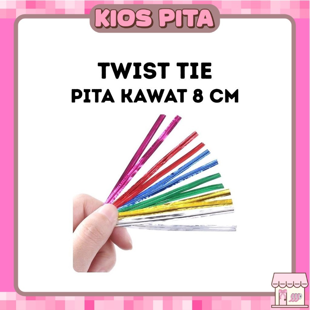 

Pita Kawat potong mas ikat twist tie snack Souvenir 8 cm