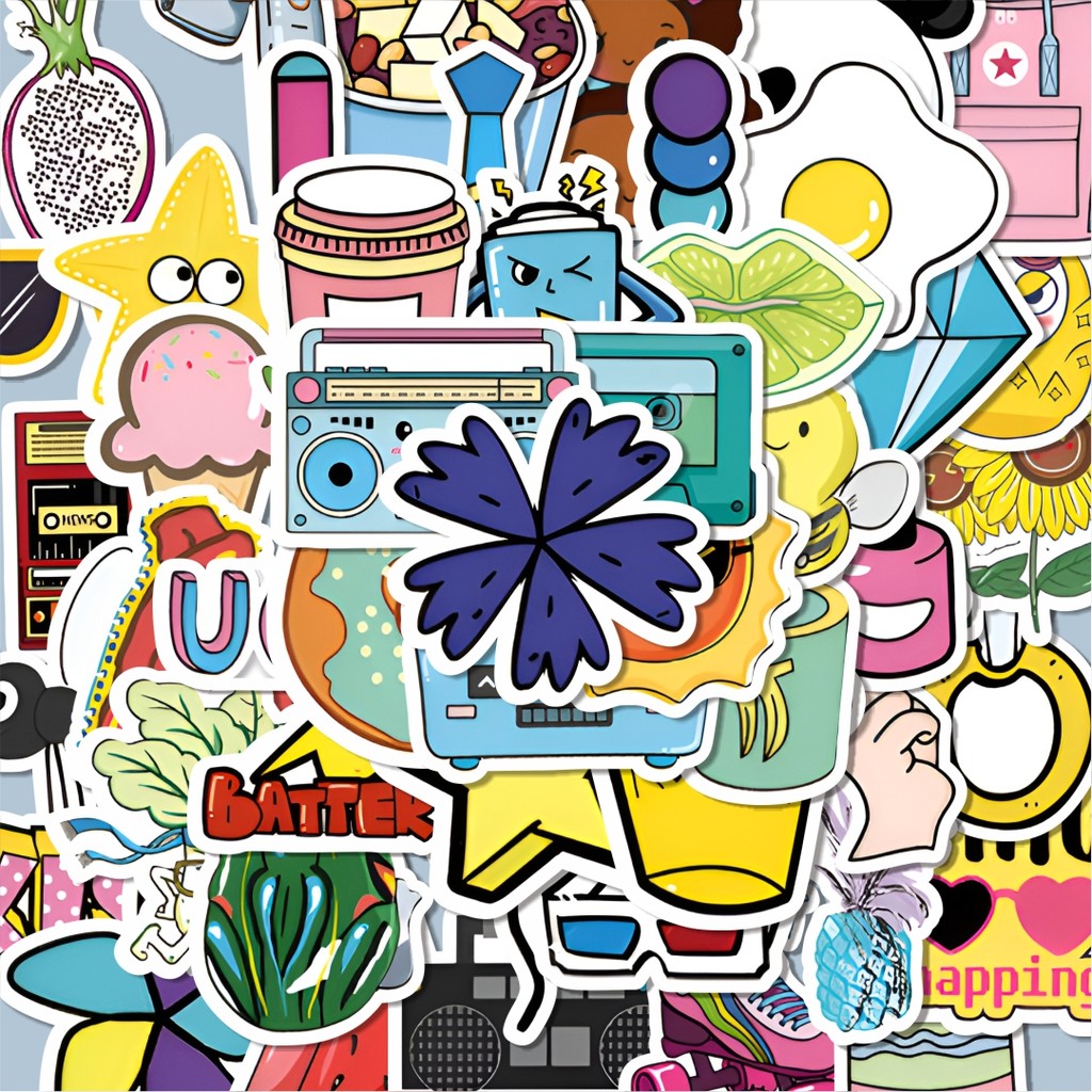 

100PCS Lucu Stiker VSCO 2 Stiker Aesthetic Stiker Anti Air Stikers Berperekat Waterproof sticker decal buat Motor Helm Buku Journal Koper Casing HP Laptop Botol Minum Hadiah anak