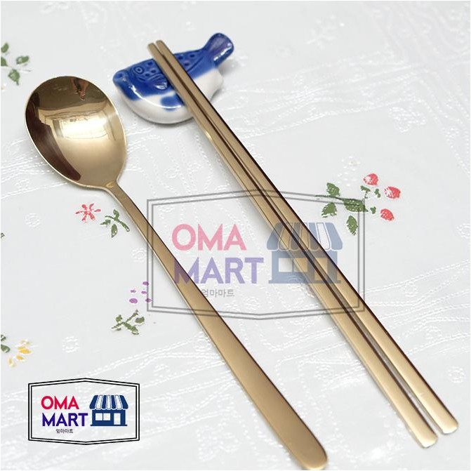 Sujeo Asli Korea / Sujeo Sendok Sumpit Korea / Sujeo murah warna GOLD - Sujeo Gold