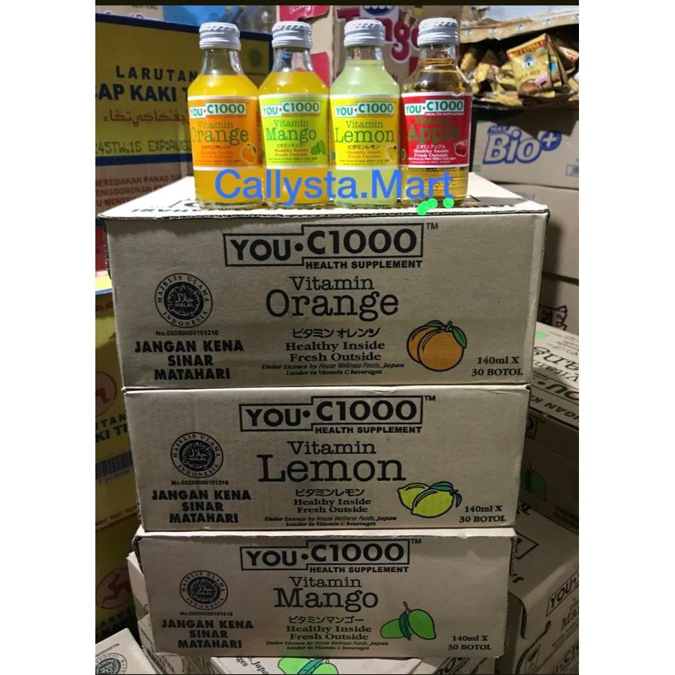 

TERMURAH YOU C 1000 LEMON / ORANGE 140ml - 1 Dus 30 botol - mangga