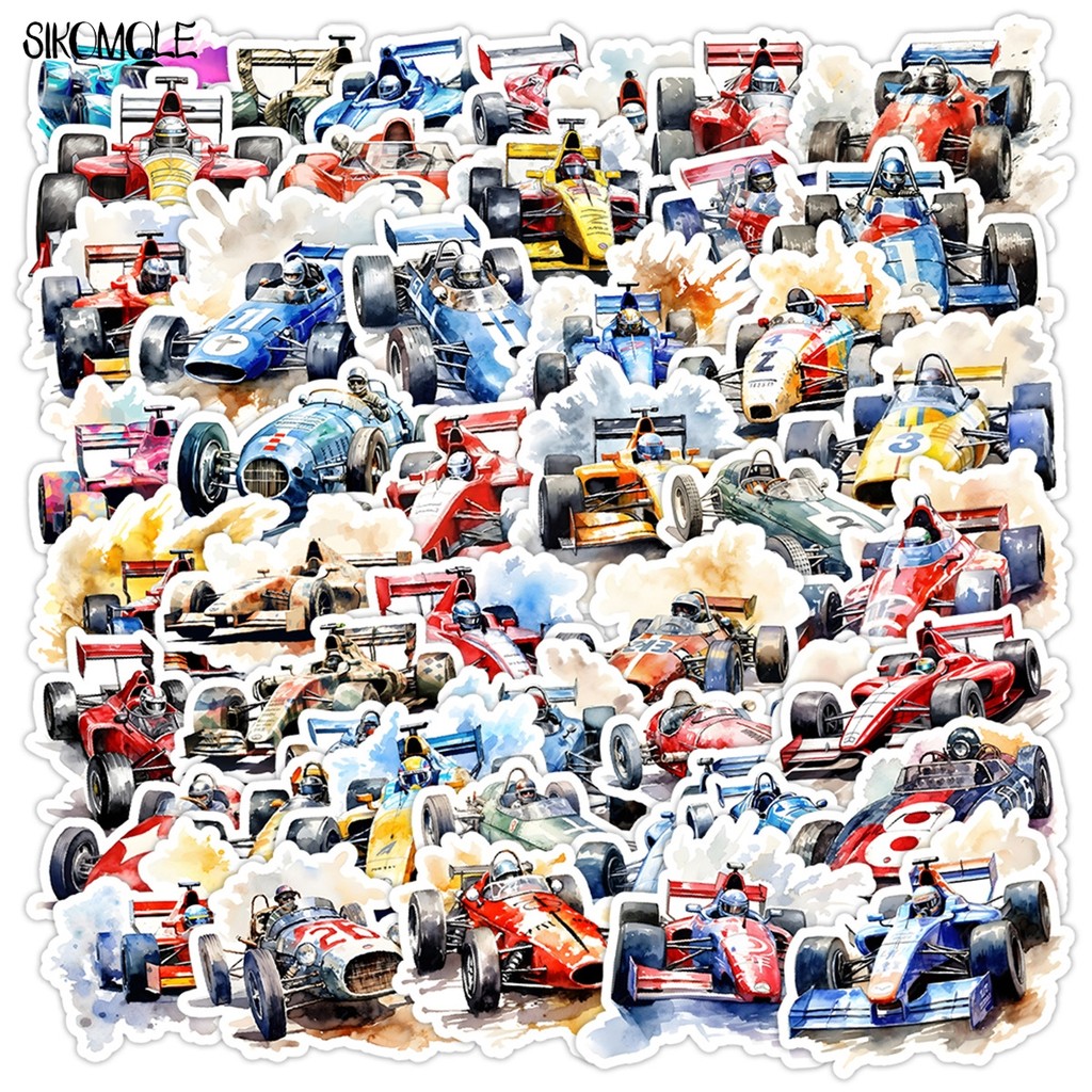 

10/30/50PCS Cartoon F1 Formula Racing Cute Stickers Aesthetic DIY Decoration Toys Kid Travel Luggage Decal Graffiti Sticker Pack