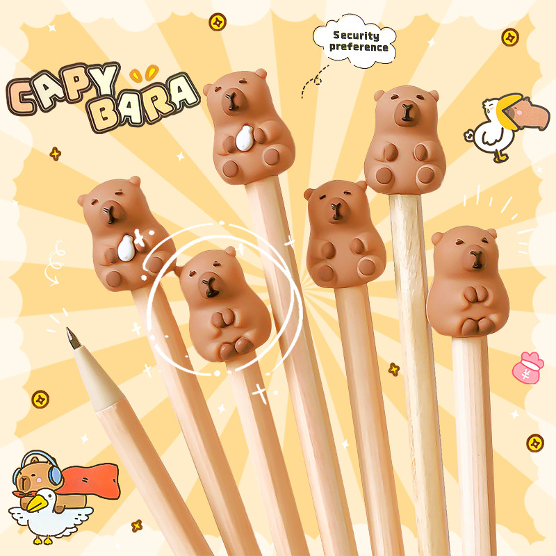 

kawaii stationery items pencil stopper pen sleeve pencil toppers Pencil protector cap cute capybara Pencil cap pencil cover