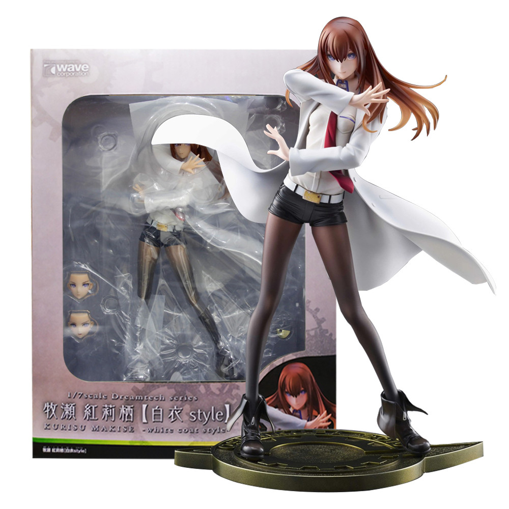 22.5CM Anime Steins;Gate Makise Kurisu Dream Tech Figure 1/7 White Coat Style Standing model toy dol