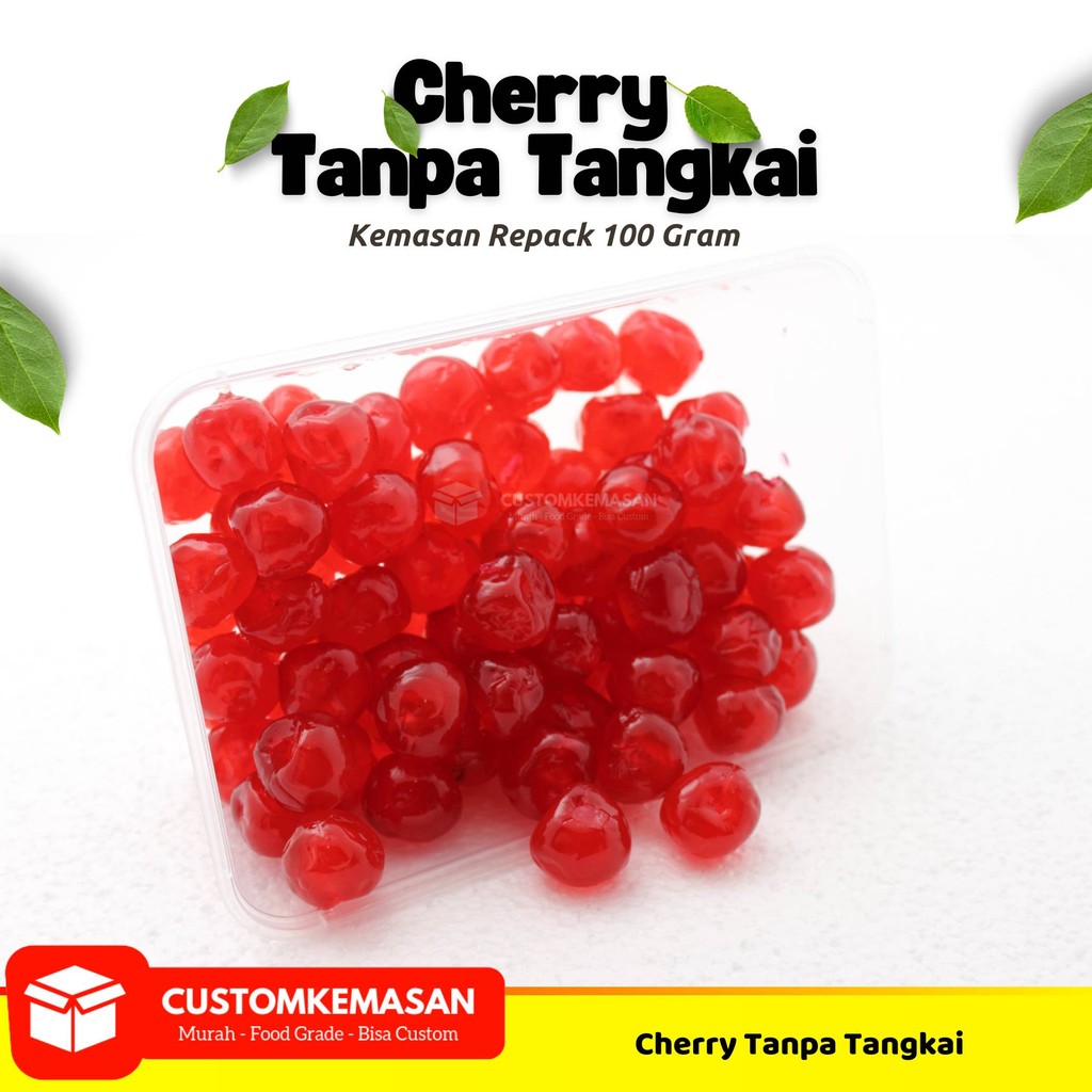 

Cherry Mate Repack 100g / Cherry Maraschino / Cherry Tanpa Tangkai Merah / Buah Cherry Tanpa Tangkai / Buah Ceri Repack