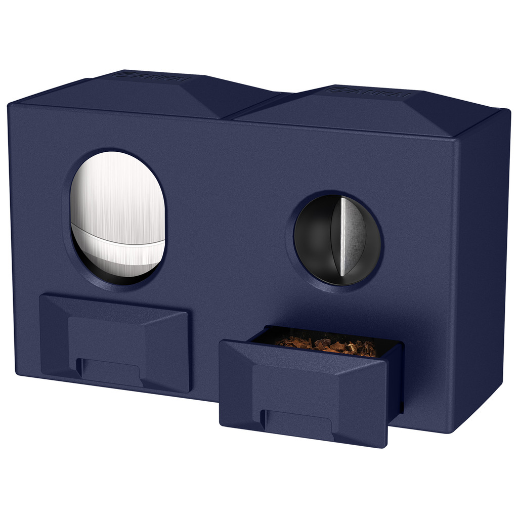 

2-in-1 Desk Cigar Cutter, Ergonomic Dual V-Cutter and Straight Cutter, Table Cigar Cutters with 2 Drawers, Stainless Steel Blade