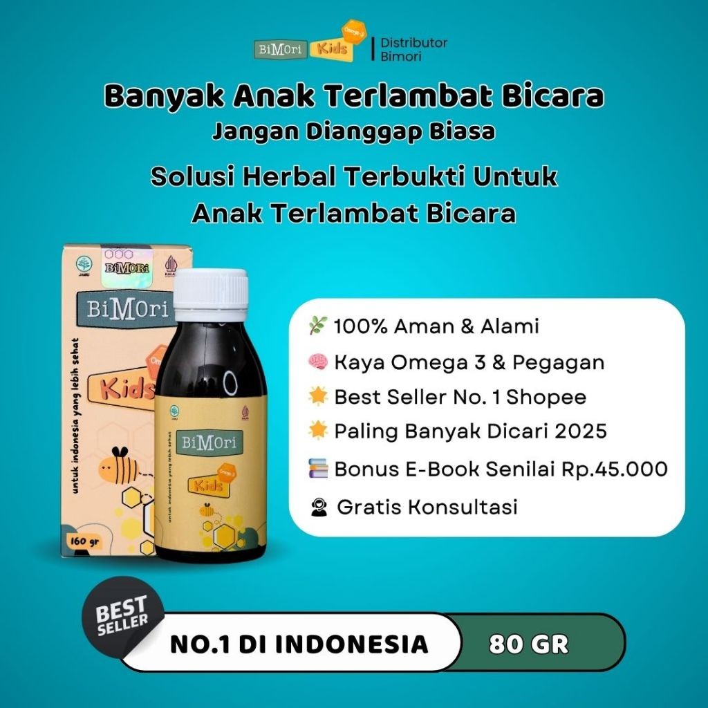 TINATAH Bimori Kids Vitamin Anak Cepat Bicara Obat Speech Delay Nutrisi Anak Cepat Bicara Varian 60 