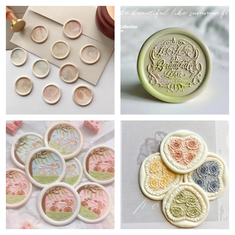 

Diy Embossed Seal Head Wax Seal Stamp Head Multi-Layer Brass Head Hand Ledger Scrapbook Card Envelope Seal Wedding Invitation