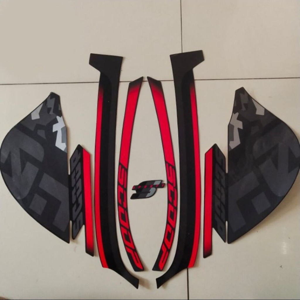 Striping Ori body Honda Scoopy sporty fi 2020 2021 stiker bawaan original bodi honda scopy stylish s