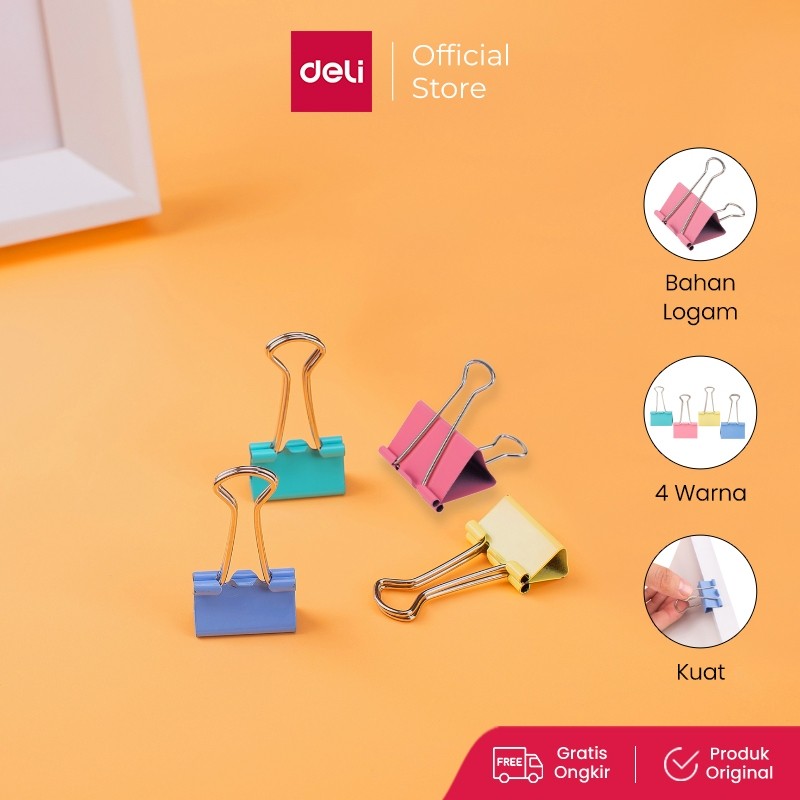 

Deli Kebutuhan Kantor Binder Klip Warna 19mm E8555A