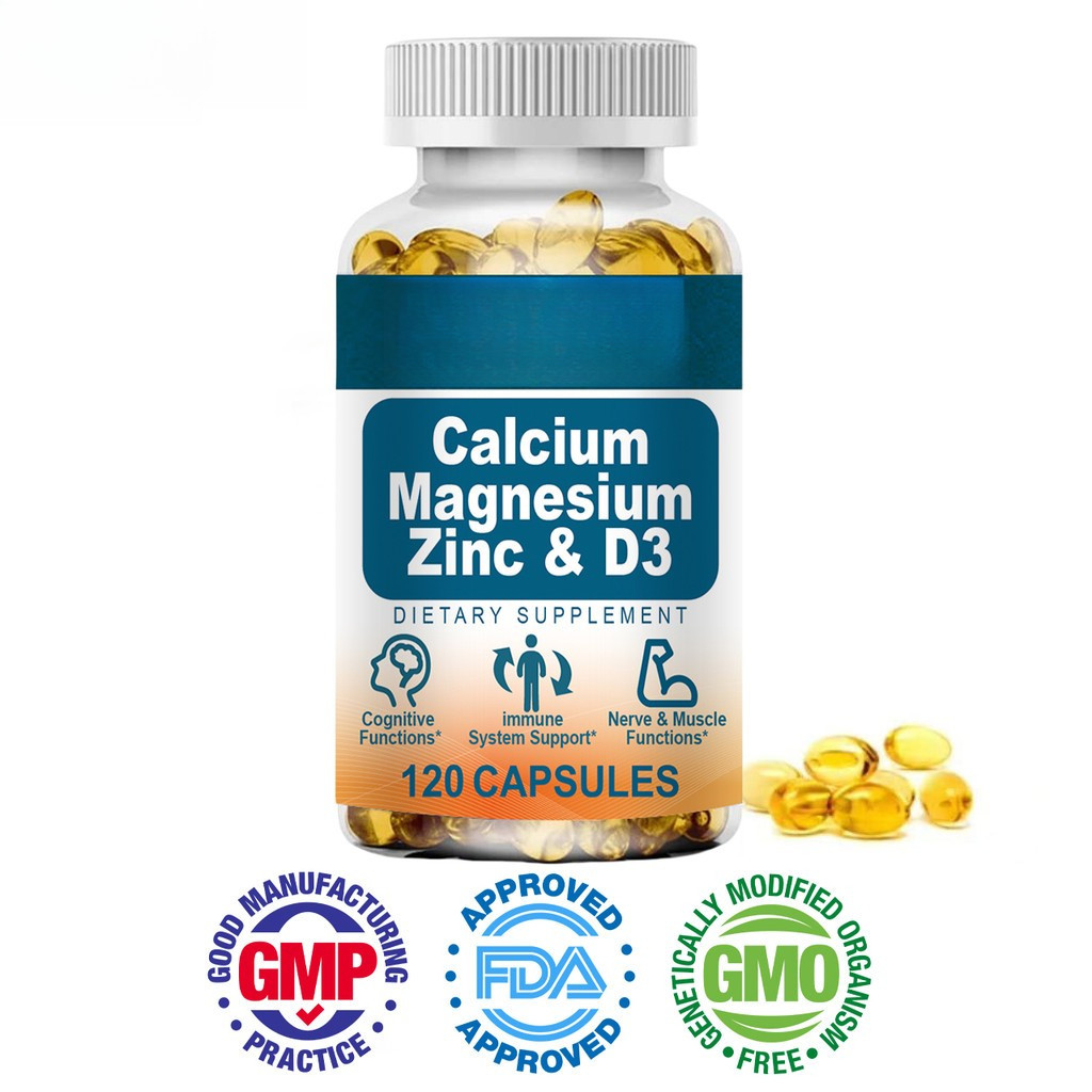 KIRKLAND Calcium Magnesium Zinc + Vitamin D3 Capsules  contains 1000 mg calcium, 400 mg magnesium an