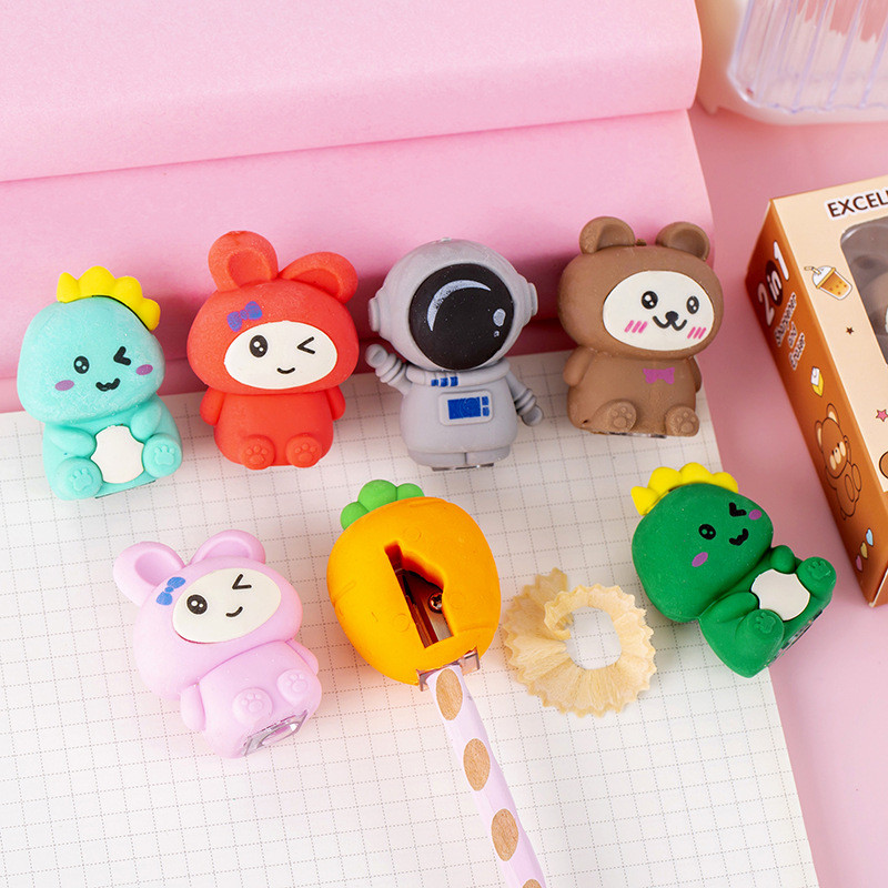 

[GROSIR ATK] RAUTAN PENSIL BISA JADI PENGHAPUS KARAKTER ANIMAL KAWAII / PENCIL SHARPENER ERASER 2IN1