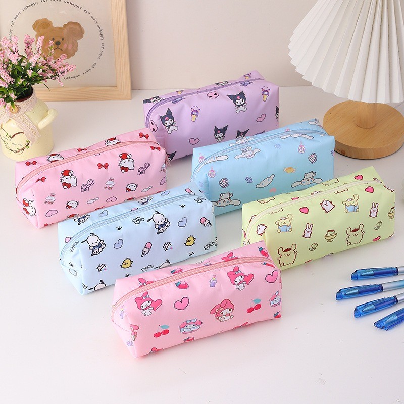 

Sanrio Japanese Style Large Capacity Pencil Case for Students School Supplies Cute Stationery Organizer Kawaii Makeup Pouch