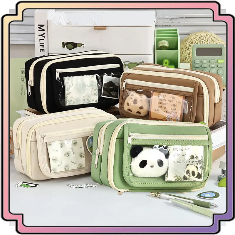 

kotak pensil 9 slot Warna Polos Tempat alat tulis Tas Pensil kapasitas besar Tas PenaTempat Pencil