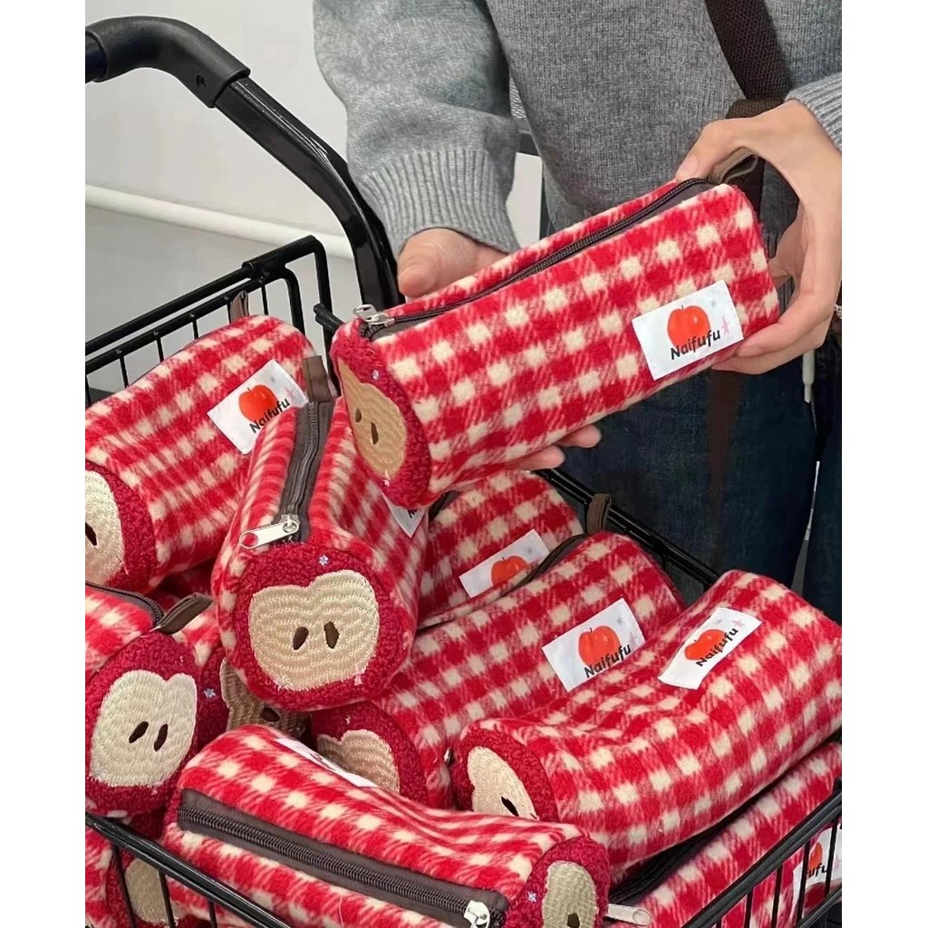 

Red Apple Pen bag Cute Pink Cake Pencil Case Kawaii Storage Bag Cosmetic Bag Student Stationery School Supplies Back To School