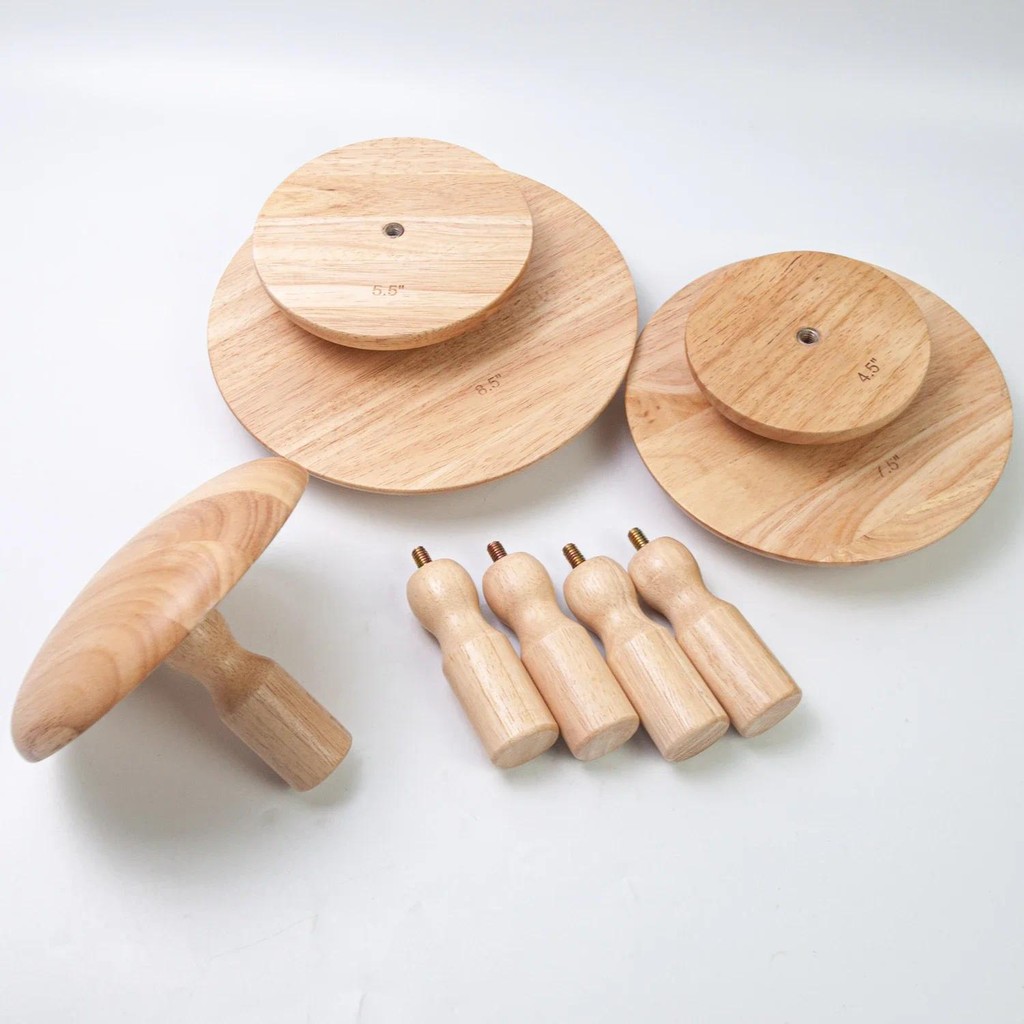 

DIY 4.5''/5.5''/6.5'' Wooden & Plaster Pottery Molds Set Ceramic Shaping Tools for Bowls Plates & Dishes with Slump Press Design