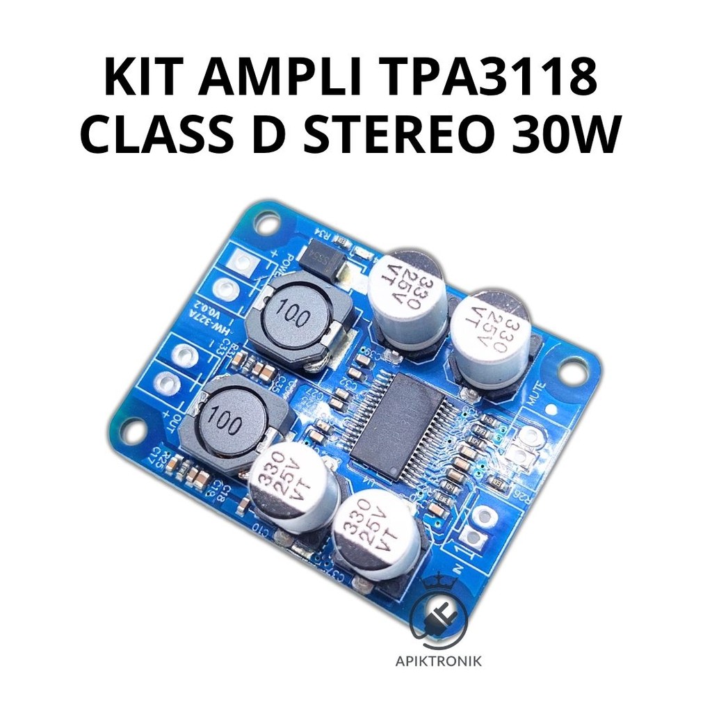 Kit TPA3118 – Amplifier Kelas D 2x30W Stereo 12V DC