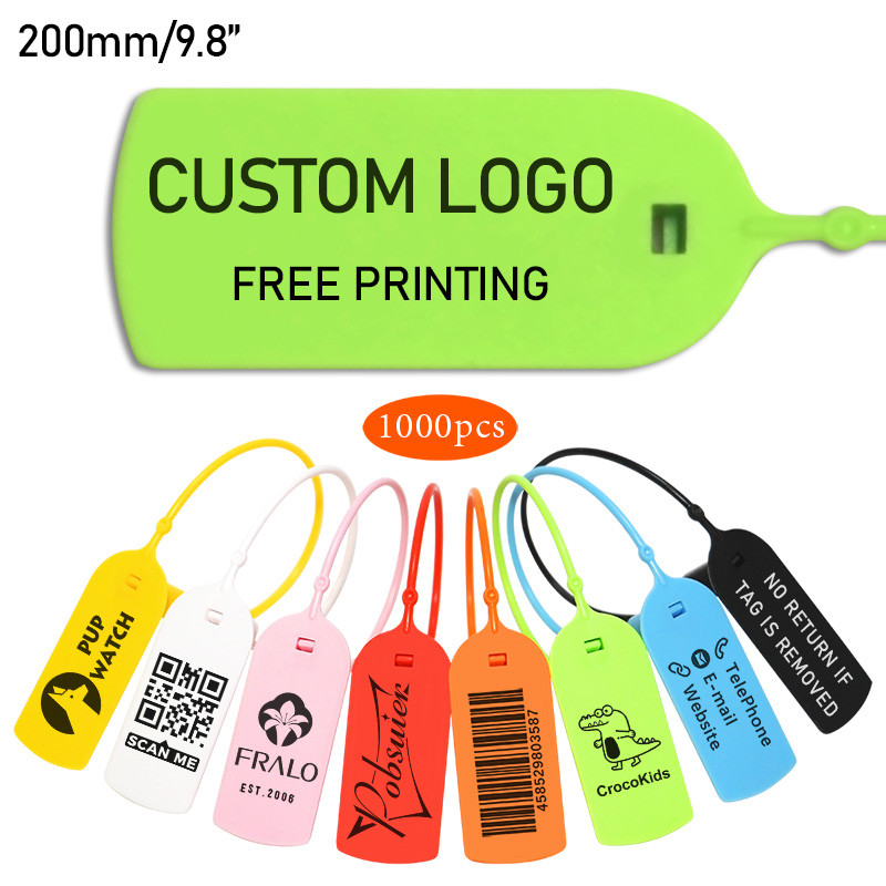 

1000pcs Custom Logo Clothing Hang Tags Personalized Plastic Security Print Garment Shoe Clothes Product Key Tag Label 200mm/7.8