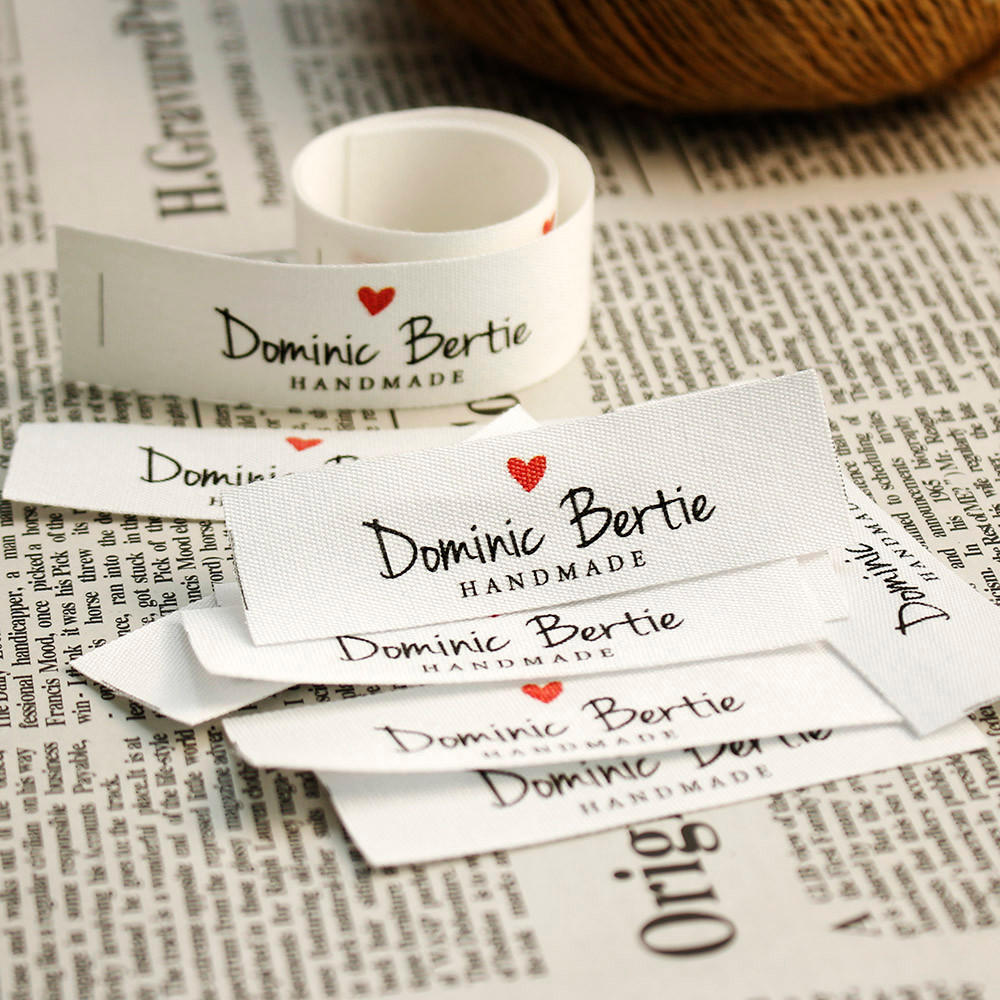 

Cotton Label with Logo or Text, Sewing Accessories, Tags for Knitted Things, Custom,Personalizada, Handmade, Gift Tags, 20x70mm